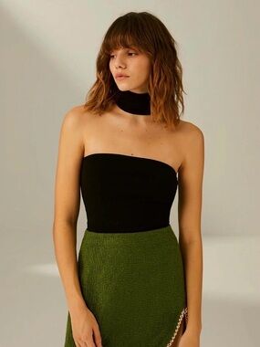 Commence Black Ribbed Top